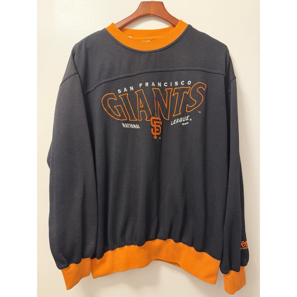 San Francisco Giants Lee Sports Orange & Black Crewneck Sweater Adult Large MLB